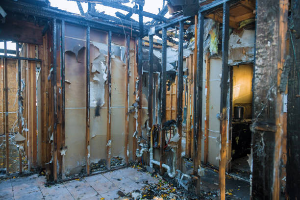 Professional Fire Damage Cleanup technician working in Marlton, NJ